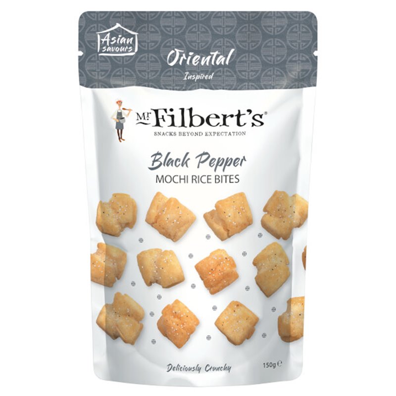 Mr. Filberts Gefrituurde Rijstcrackers met Zwarte Peper Smaak 150g