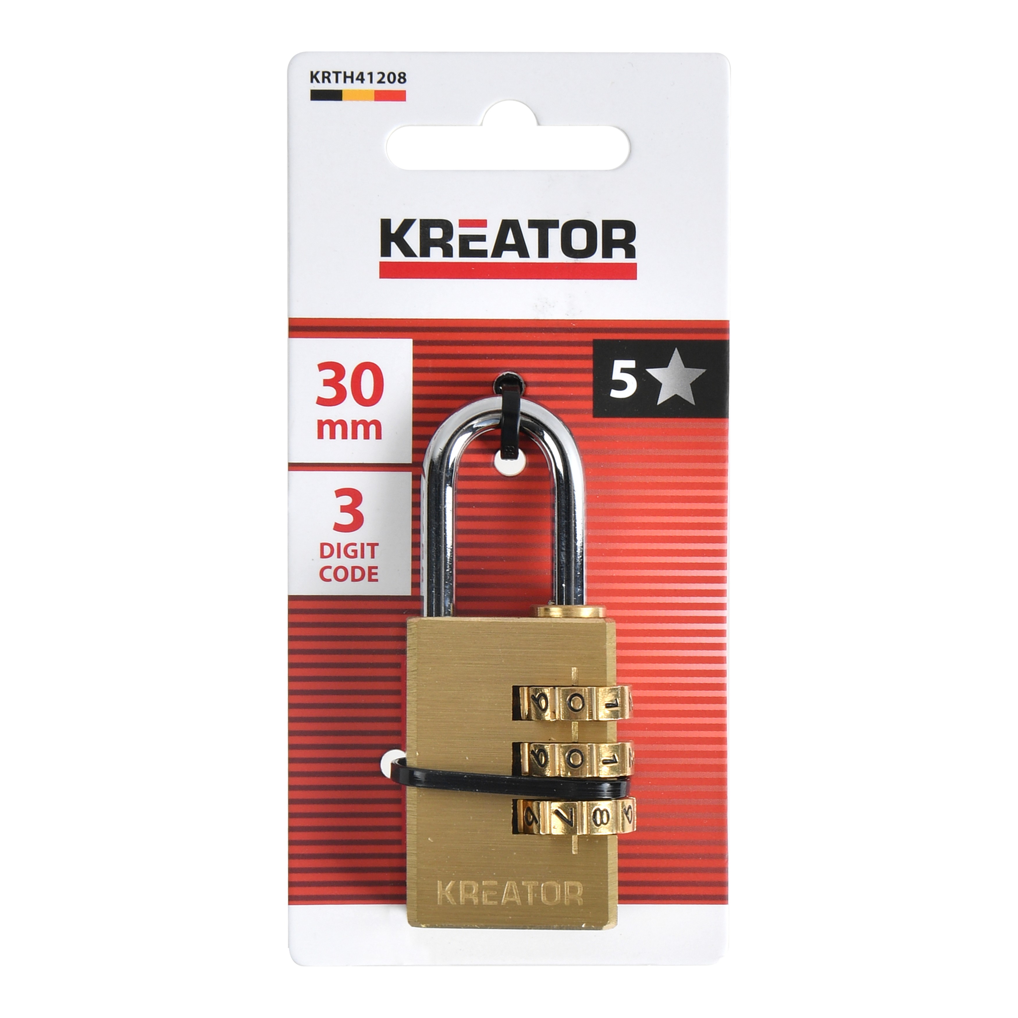 Kreator Cijferhangslot 30 mm 3 Digit