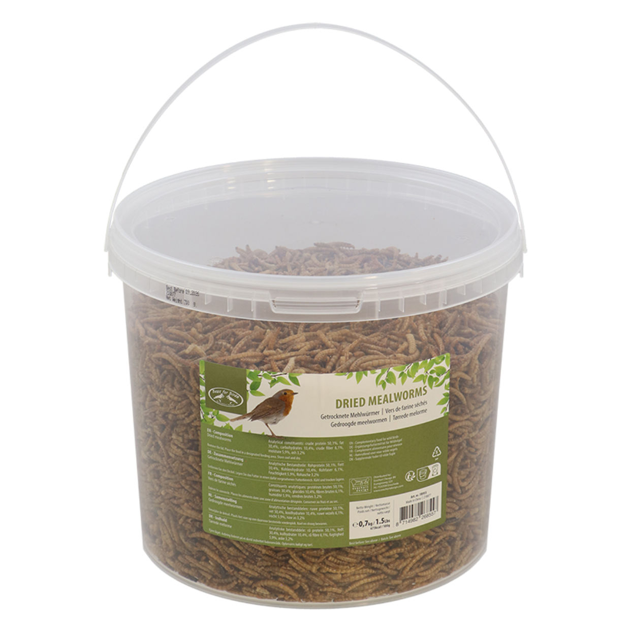 Gedroogde Meelwormen 700g - in Emmer