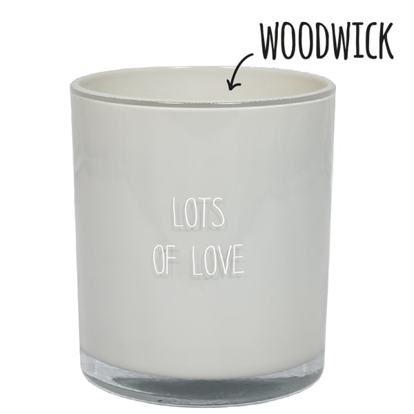 My Flame Geurkaars Lots Of Love 8x9 cm - Bio Sojawas - Amber's Secret - 50 Branduren - Houten Lont