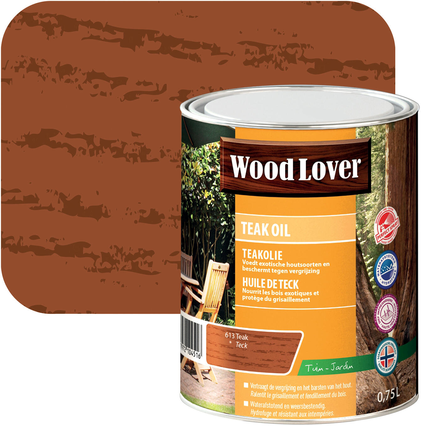 Woodlover Teakolie 0.75 l Teakkleur