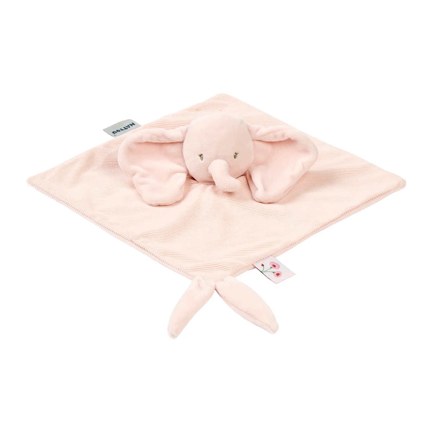 Nattou FanFan Knuffeldoekje Doudou Olifant Roze 27x27 cm