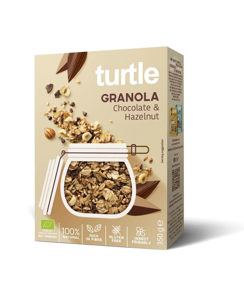 Turtle Cereals Granola Chocolade & Hazelnoot 350g - Bio