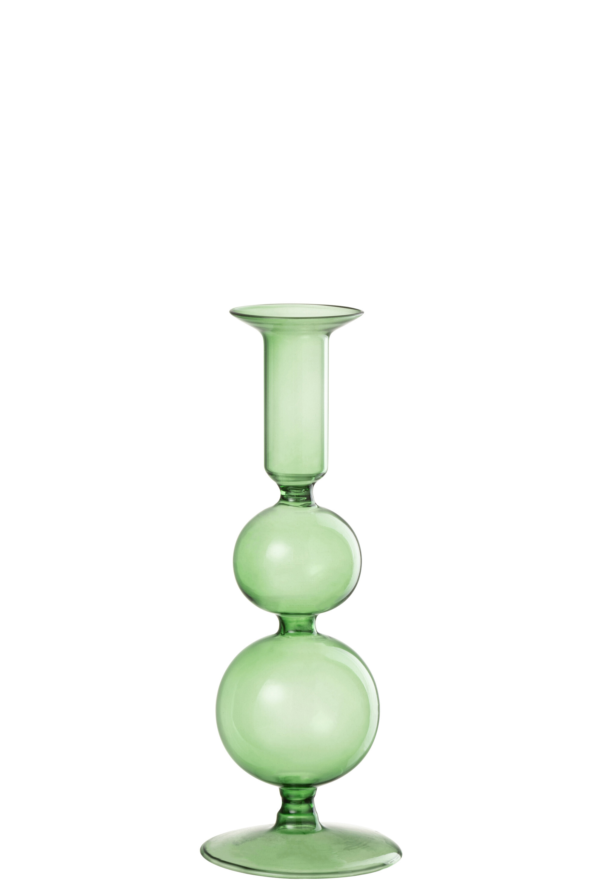J-Line Kaarshouder Glas Groen 8x8x21 cm - Balvormig Onderaan