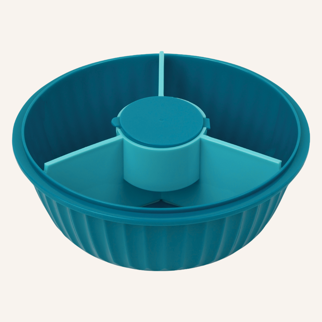 Yumbox Lunchbowl Poke Love Bowl 1060ml Lagoon Blue 3 Vakken - 19x7 cm