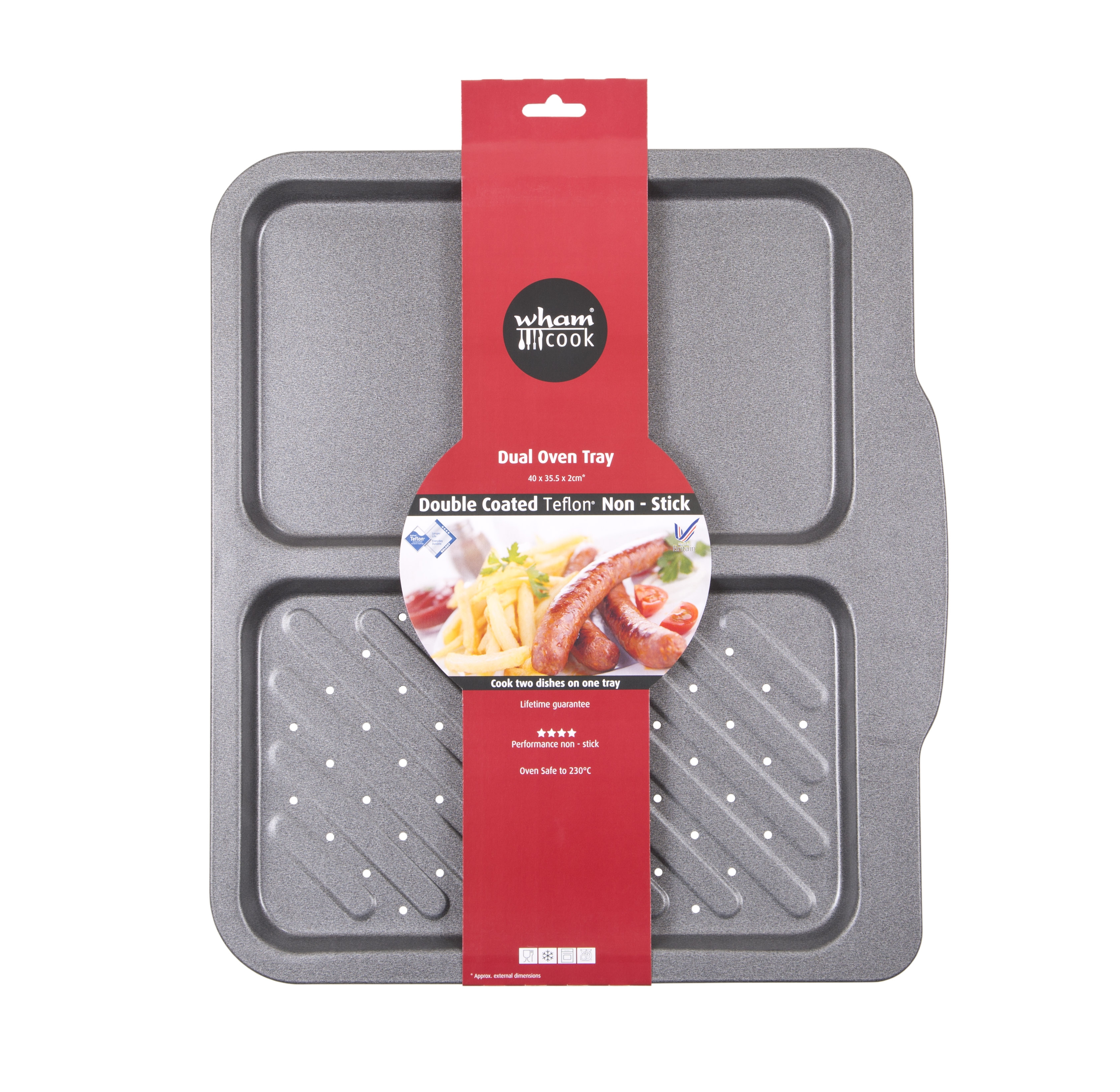 Wham Bakplaat Dual 40x35.5x2 cm Graphite - Non Stick Select