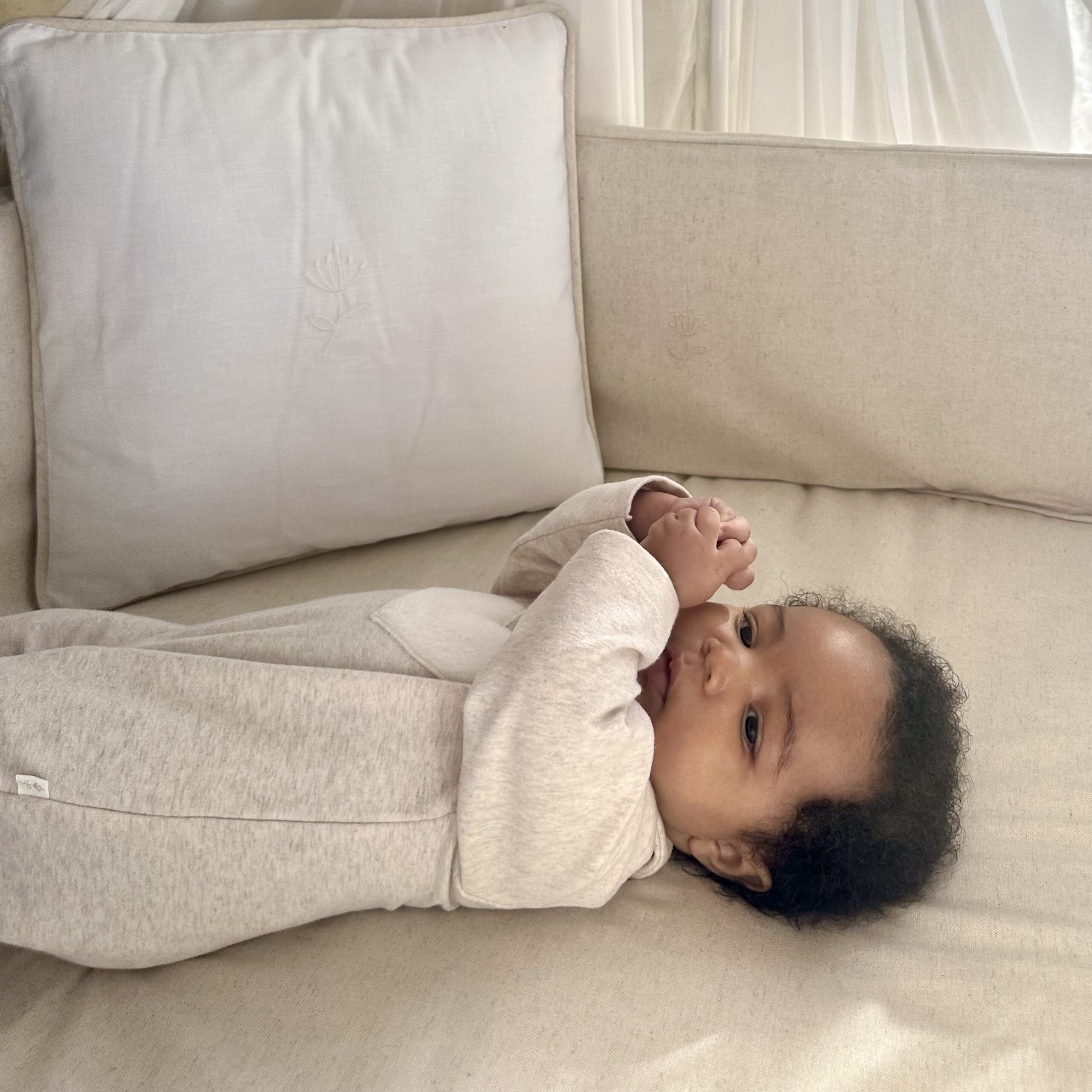 Living Nature Parkomtrek Linnen Beige 3-delig 75x90x75 cm