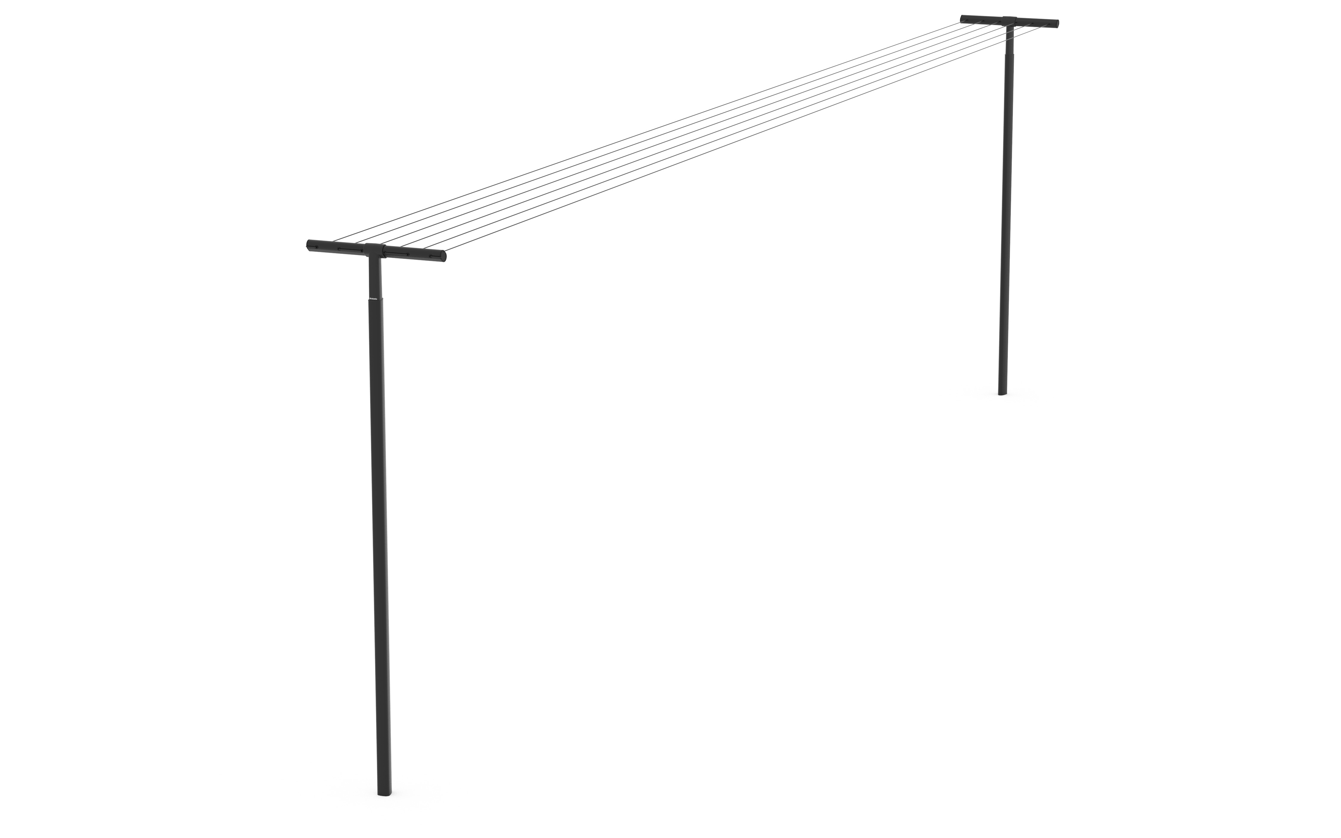 Brabantia Waslijn met Palen HangOut Black 50m