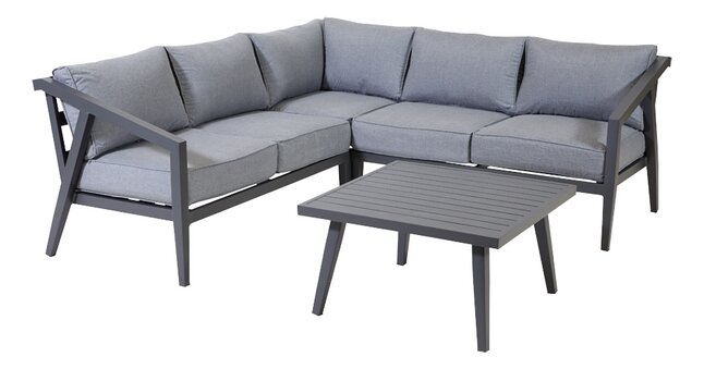 Loungeset Polygon Hoekset Aluminium met Kussens