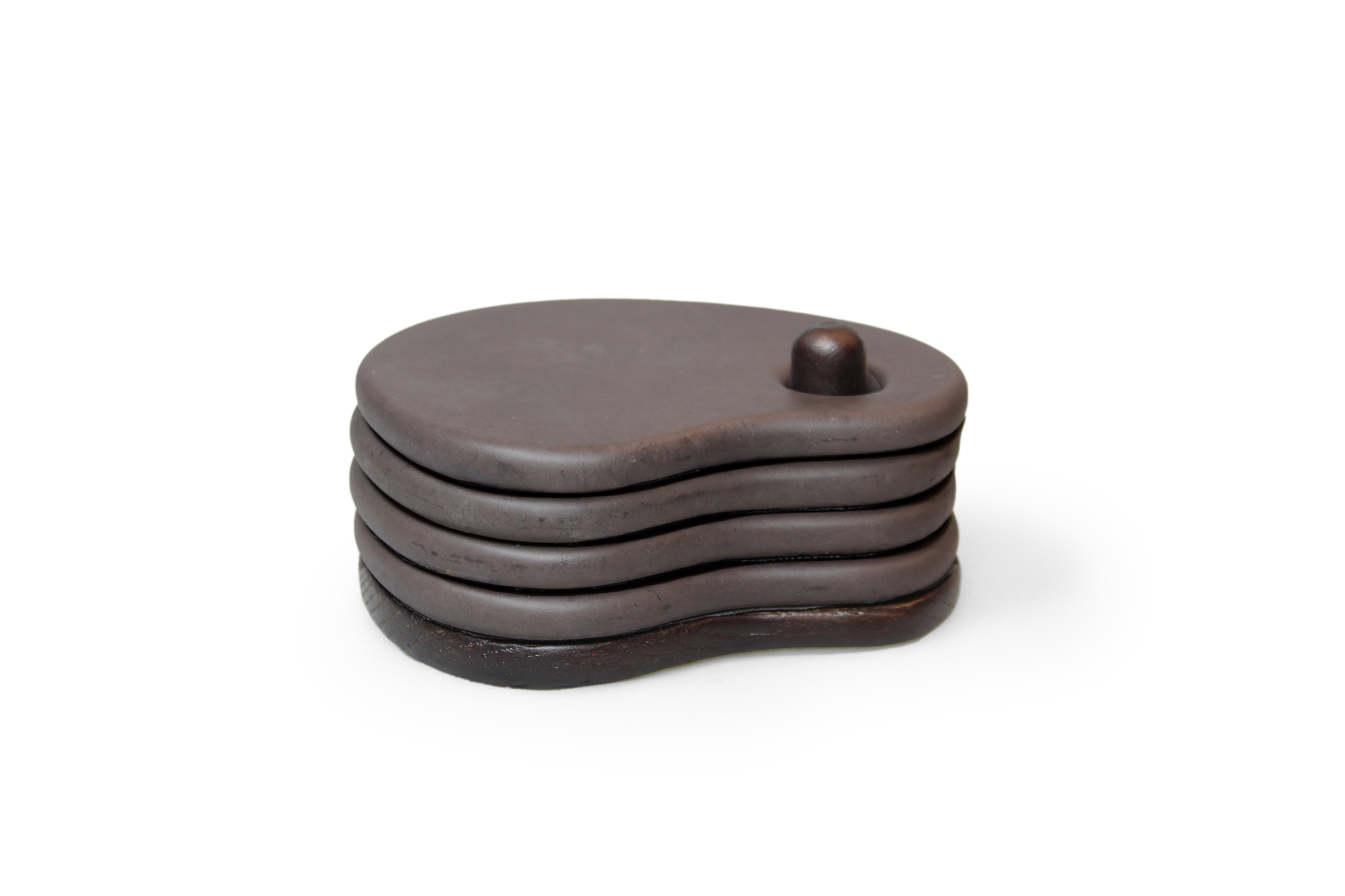 Atelier Pierre Glasonderzetters Fondant Earth set 4 stuks - 10x8.6 cm