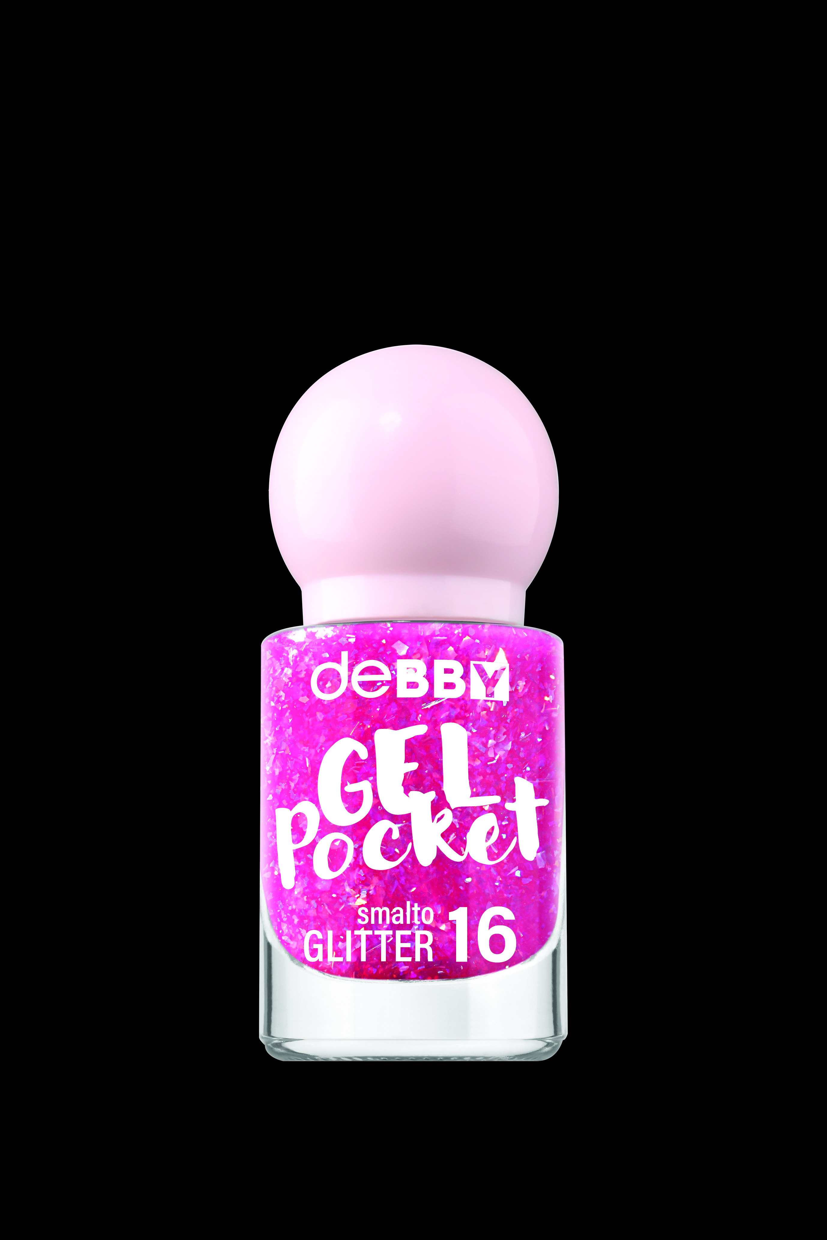 Debby Nagellak Gel Pocket - 16 Glitter Pixie Fuchsia