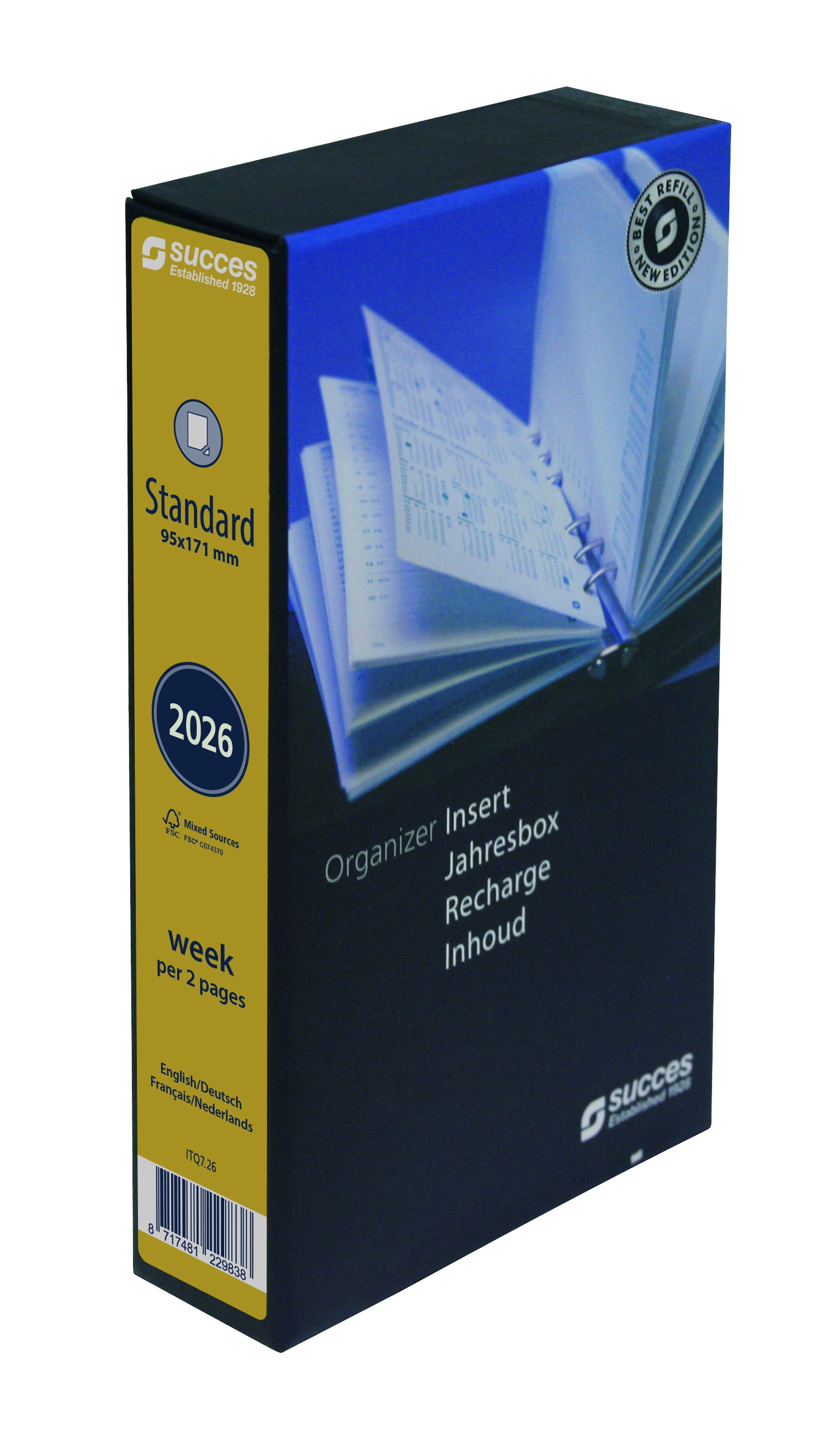 Succes Agenda Inhoud 2026 Standard 1week/2pag Internationaal Wit