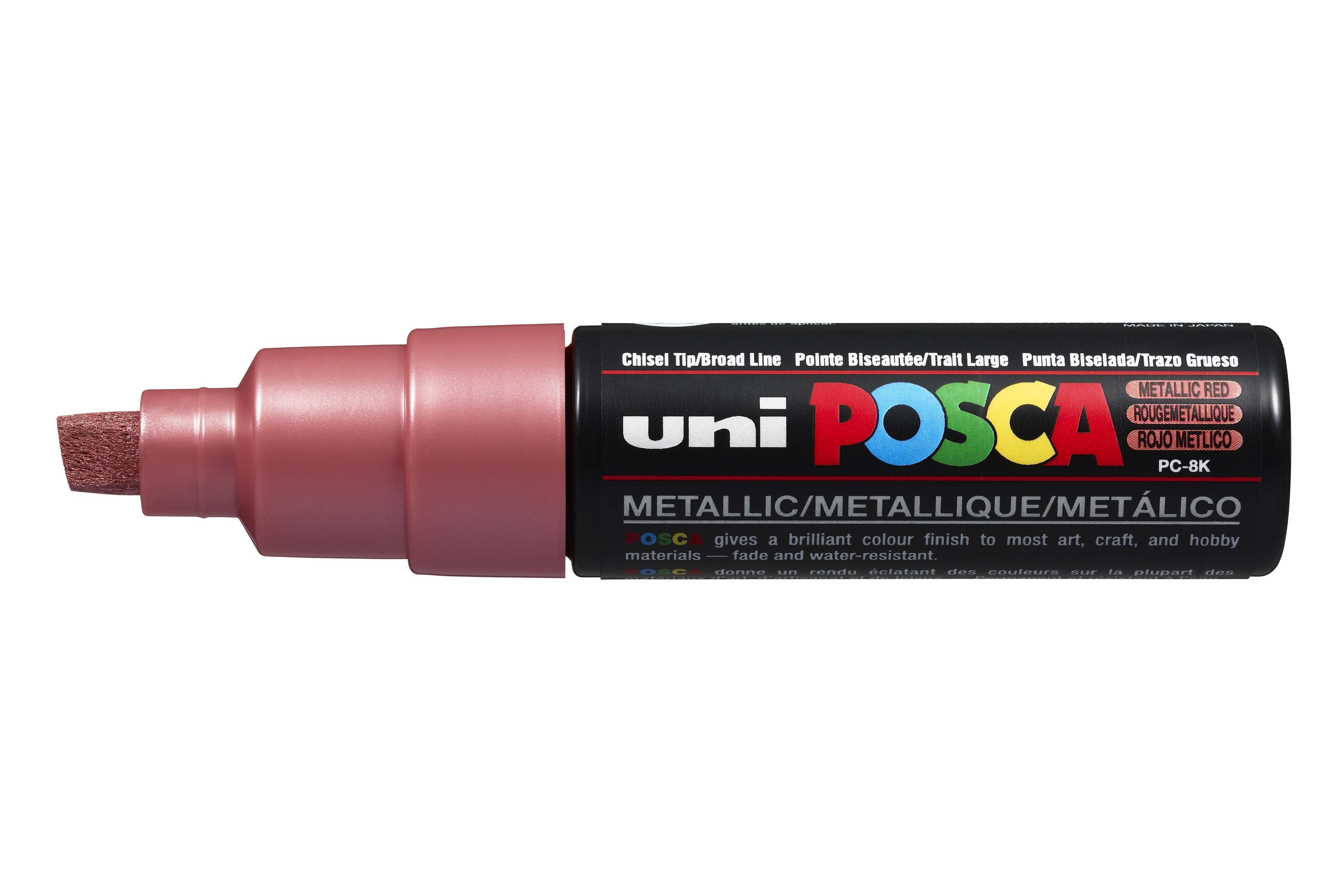 Posca Verfmarker PC-8K 8 mm Schuine Punt - Metallic Rood