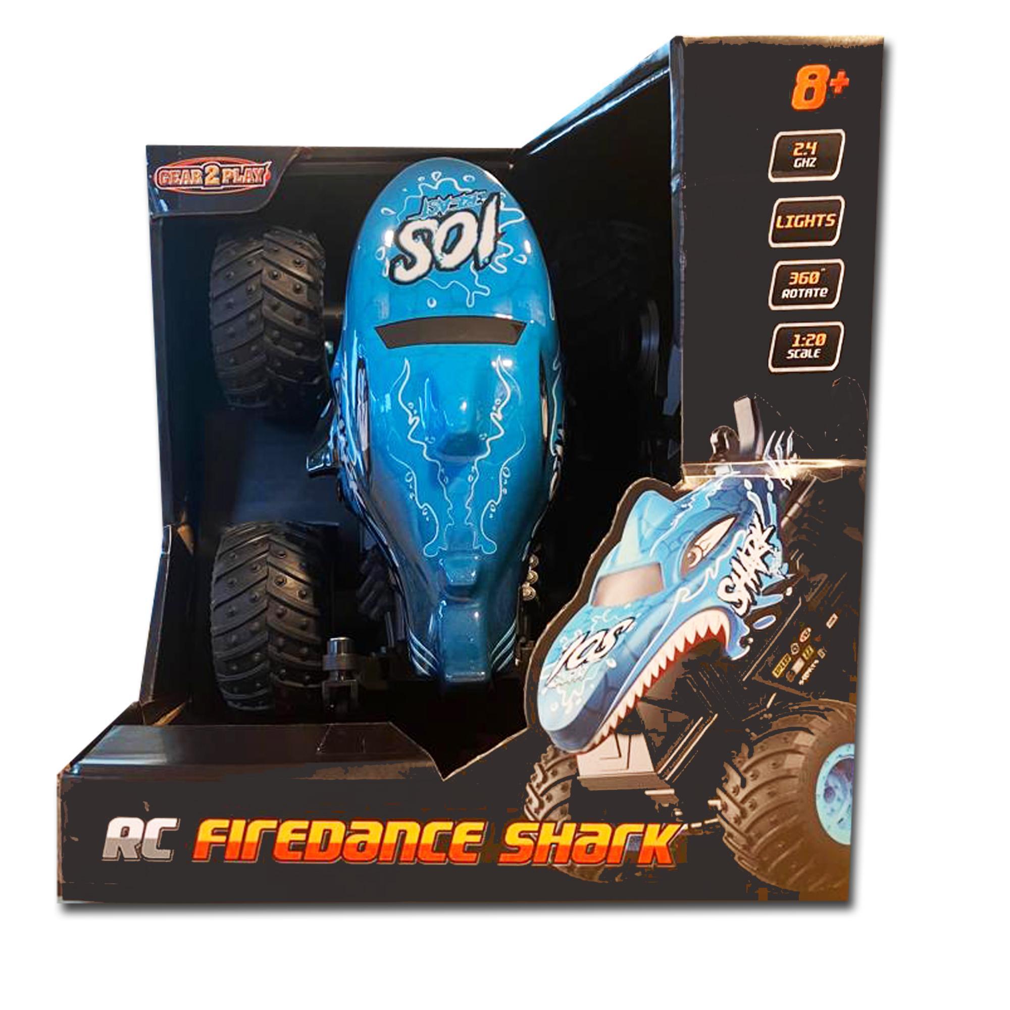 Firedance Shark R/C Stuntcar, 2.4 Ghz, Rijdt op achterwielen met gyro