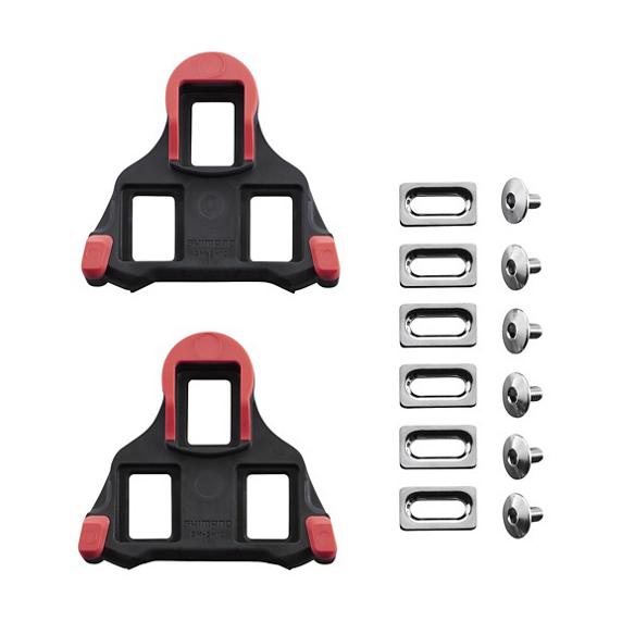 Shimano SM-SH10 Schoenplaatjesset rood-zwart vast