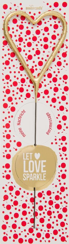 Wondercandle Classic Hart Spotlight - Goud/Rood - Let Love Sparkle