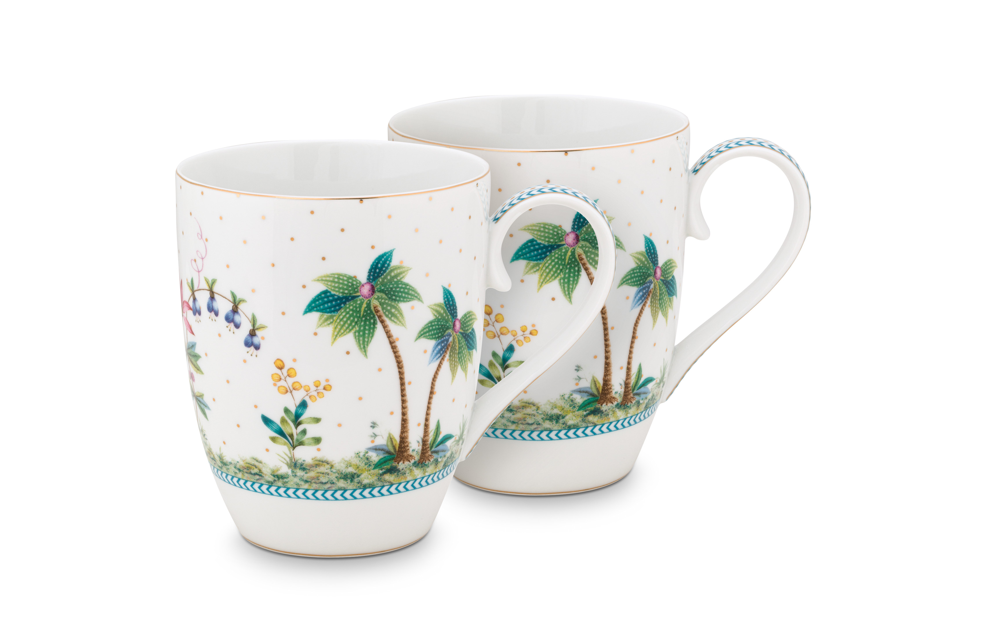 PIP Studio Mok Set Jolie Dots Gold 350 ml - large - 2 stuks