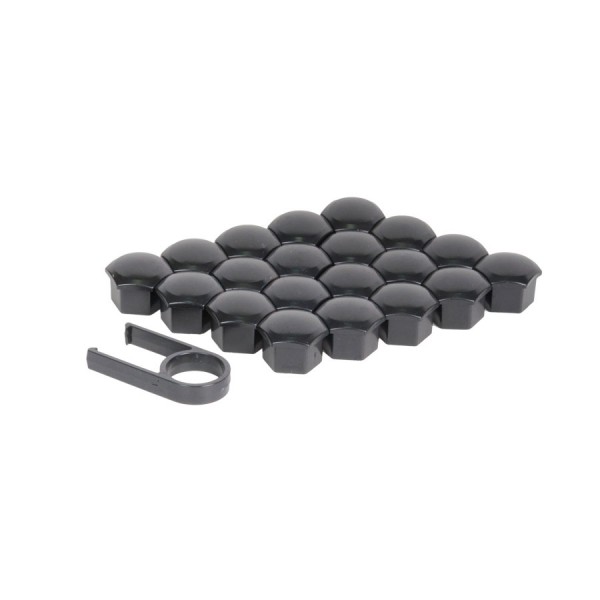 Wielmoerdoppen zwart 17mm