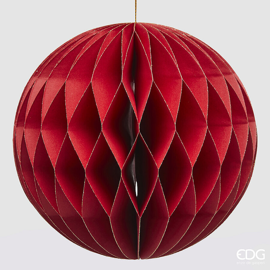 EDG Kerstbal Papier Rood 20cm EDG Kerstbal Papier Rood 20cm