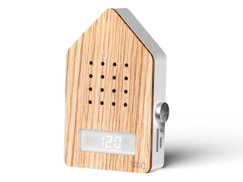 Relaxound Birdytimer Oak - 12x7x2 cm - Oplaadbaar via USB-C (incl.)