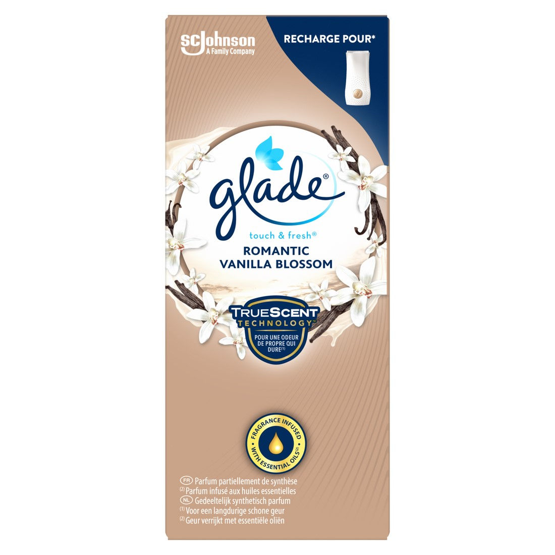 Glade Luchtverfrisser Touch&Fresh True Scent Navulling Vanilla 10 ml Glade Luchtverfrisser Touch&Fresh True Scent Navulling Vanilla 10 ml
