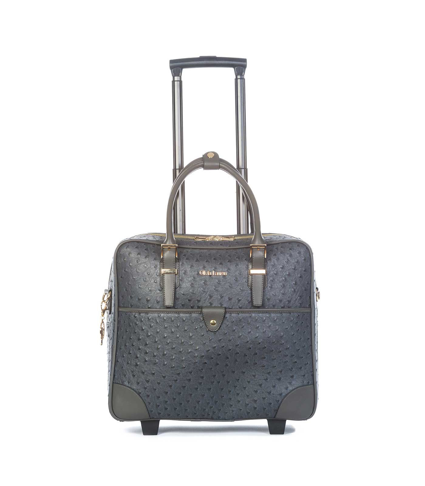 Olivia Lauren Milan Business Trolley 17" Struisvogel Grijs 42x16x37 cm