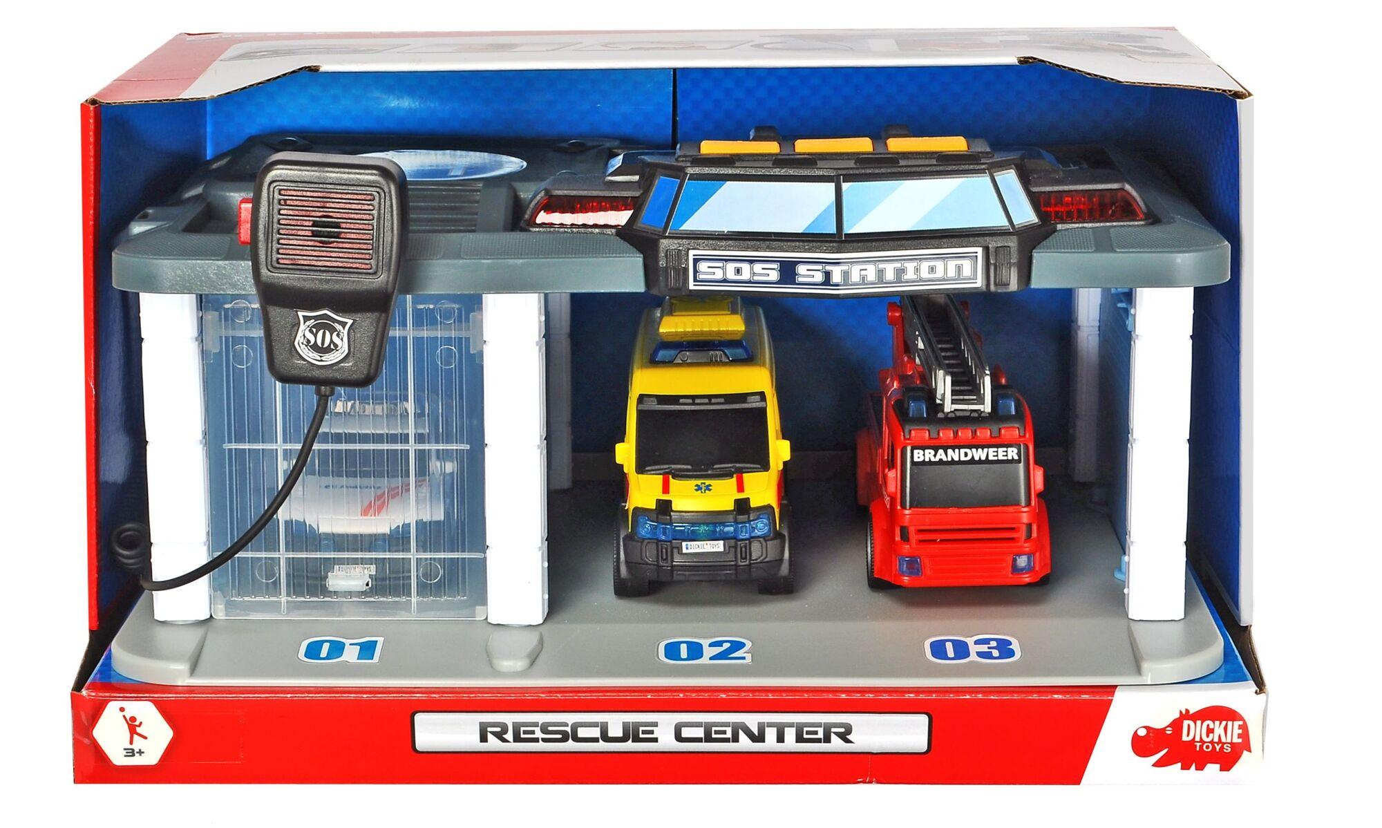 SOS Garage met 3 Belgische Reddingswagens licht en geluid,