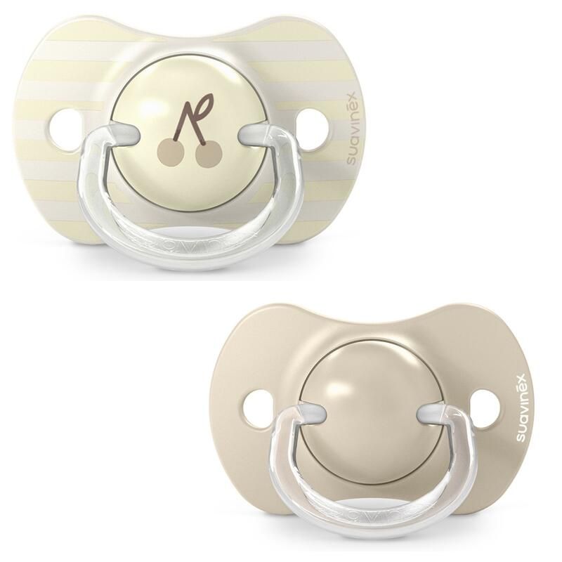 Suavinex Fopspeen SX Pro Birdies Silicone Symmetrisch Beige +18 maand - 2 stuks