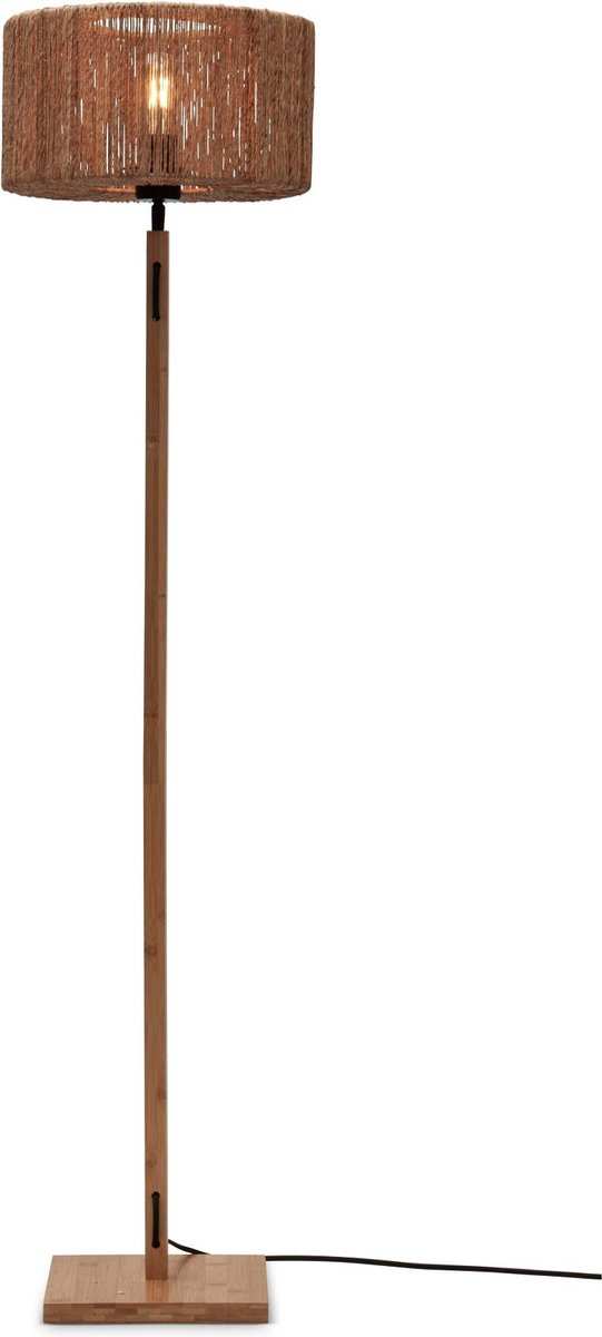 Good & Mojo Iguazu Vloerlamp Recht Bamboe 30x16 cm Jute Hoogte 125 cm Naturel