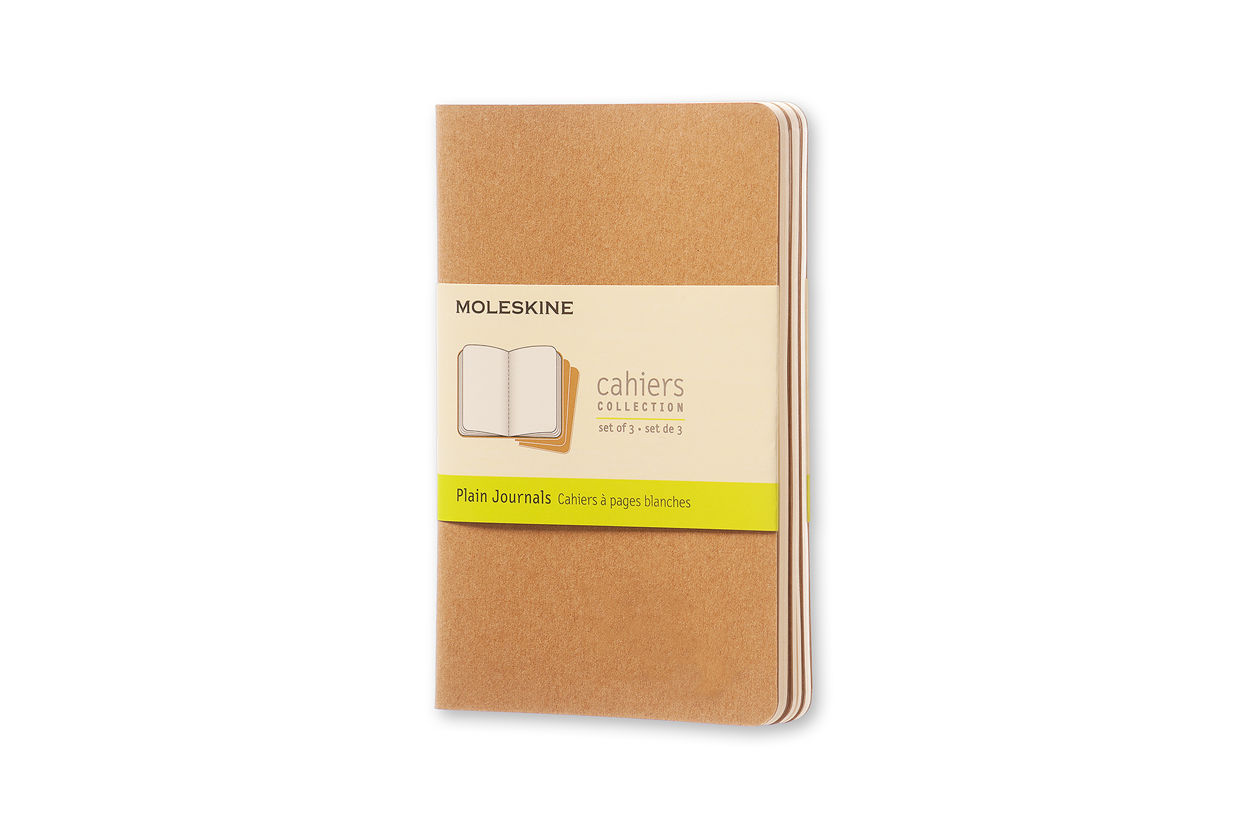 Moleskine Notebook Schrift Pocket Kraft - Blanco - 3 Stuks