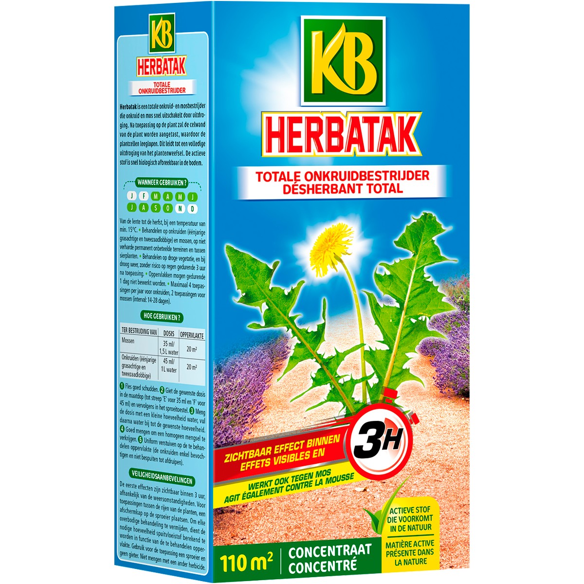 KB Herbatak Onkruid- en Mosbestrijder 250 ml - 565,5 g/l Pelargonzuur