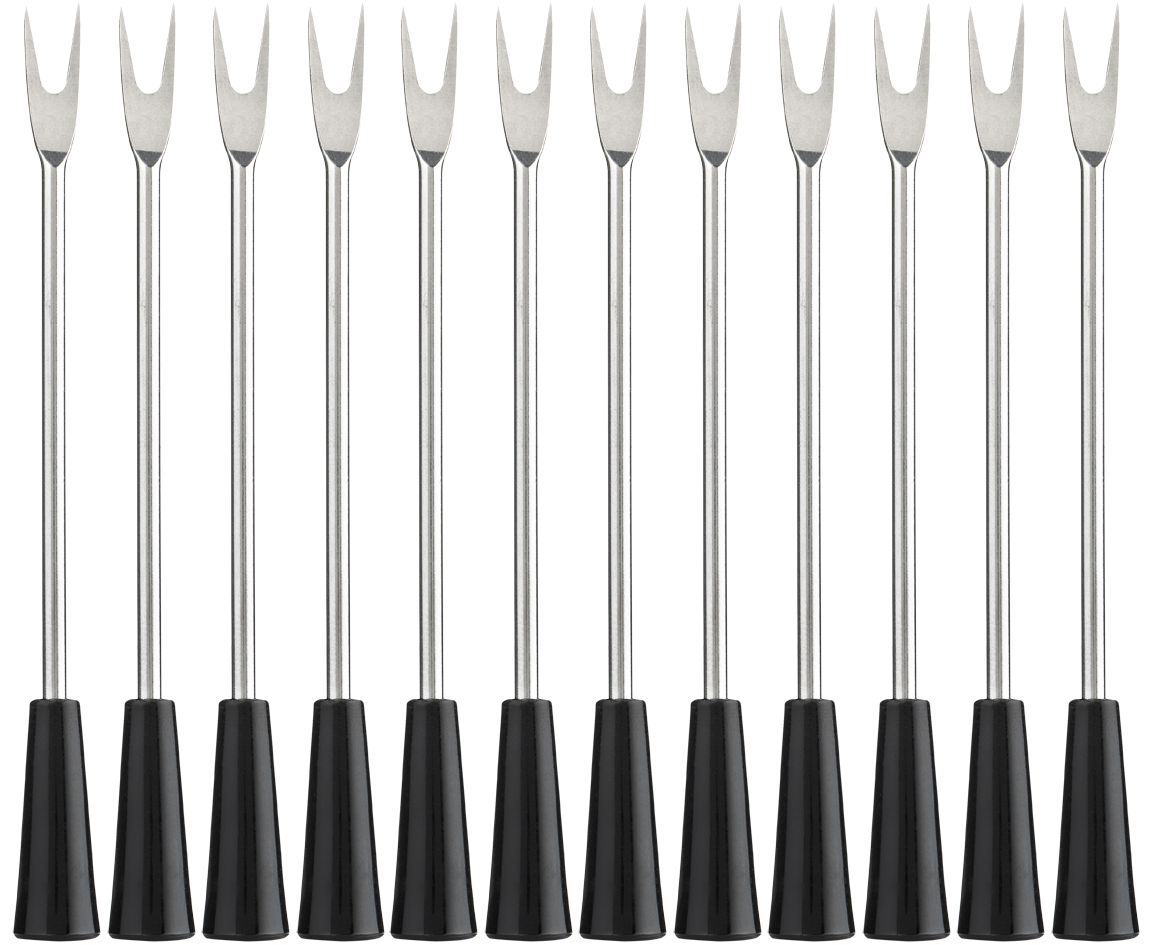 Laguiole Pinchos Prikker Zwart set 12 stuks in houten Tray by Style de Vie - Voor Tapas