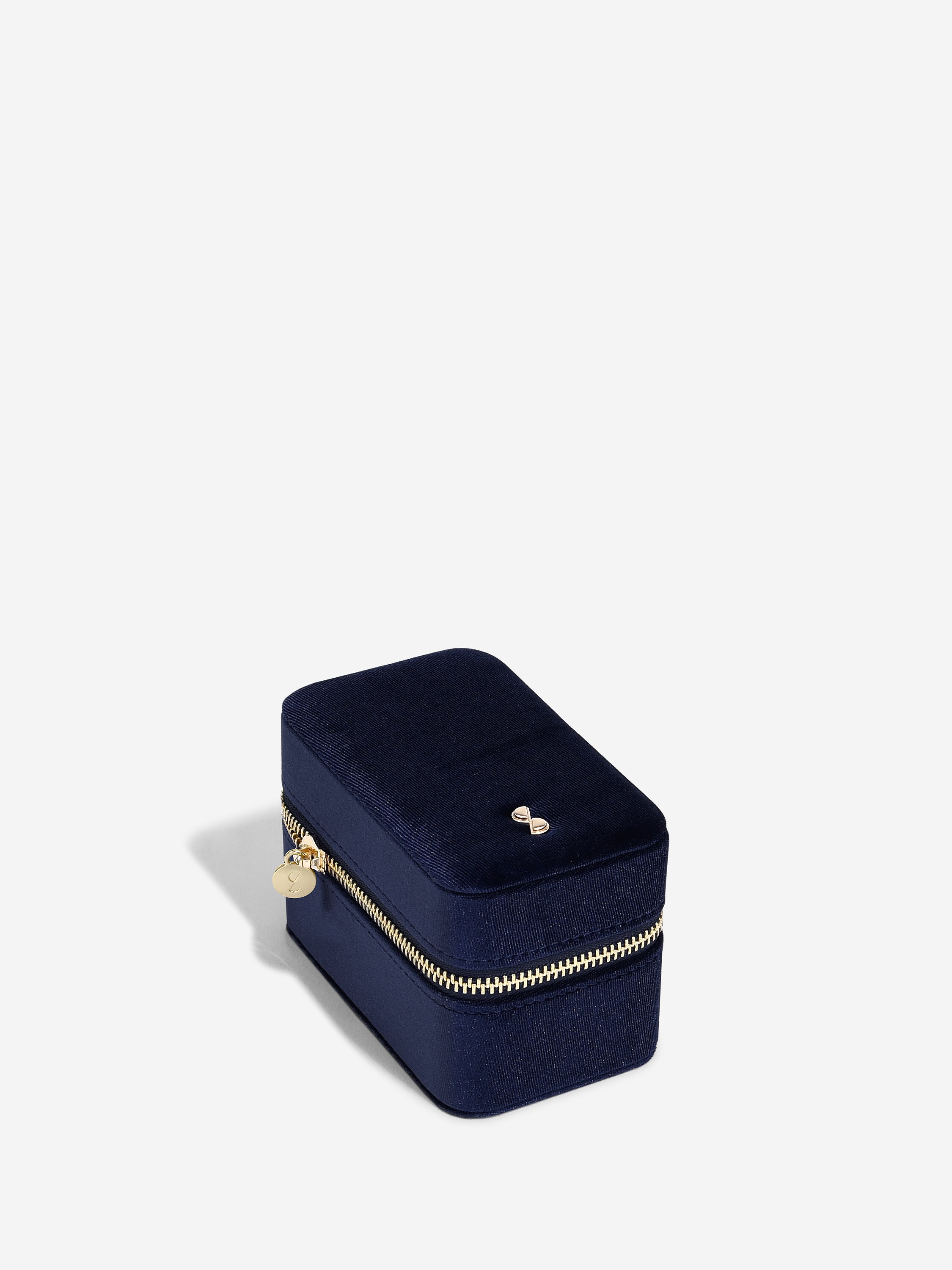Stackers Juwelendoos Travel Weekender Navy Velvet - 7.5x12.5x8.5 cm - met Rits
