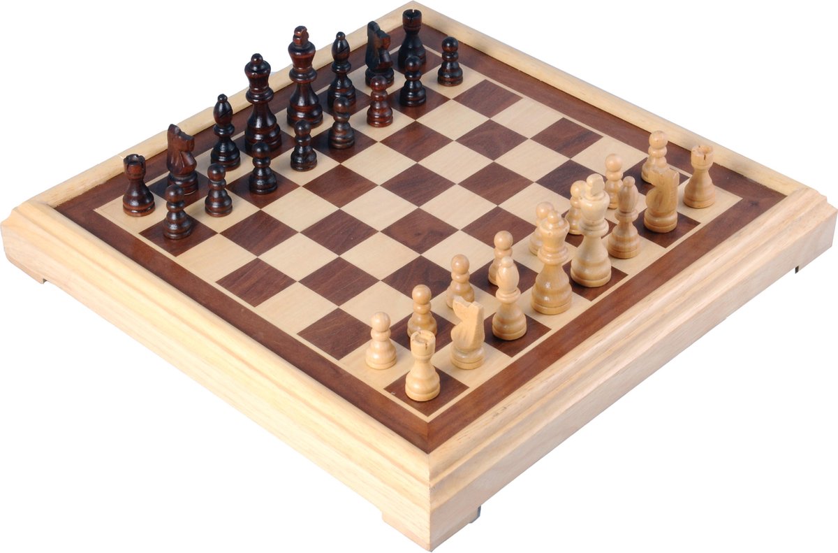 Longfield Games Ingelegd Houten Schaakbord 40x40 cm