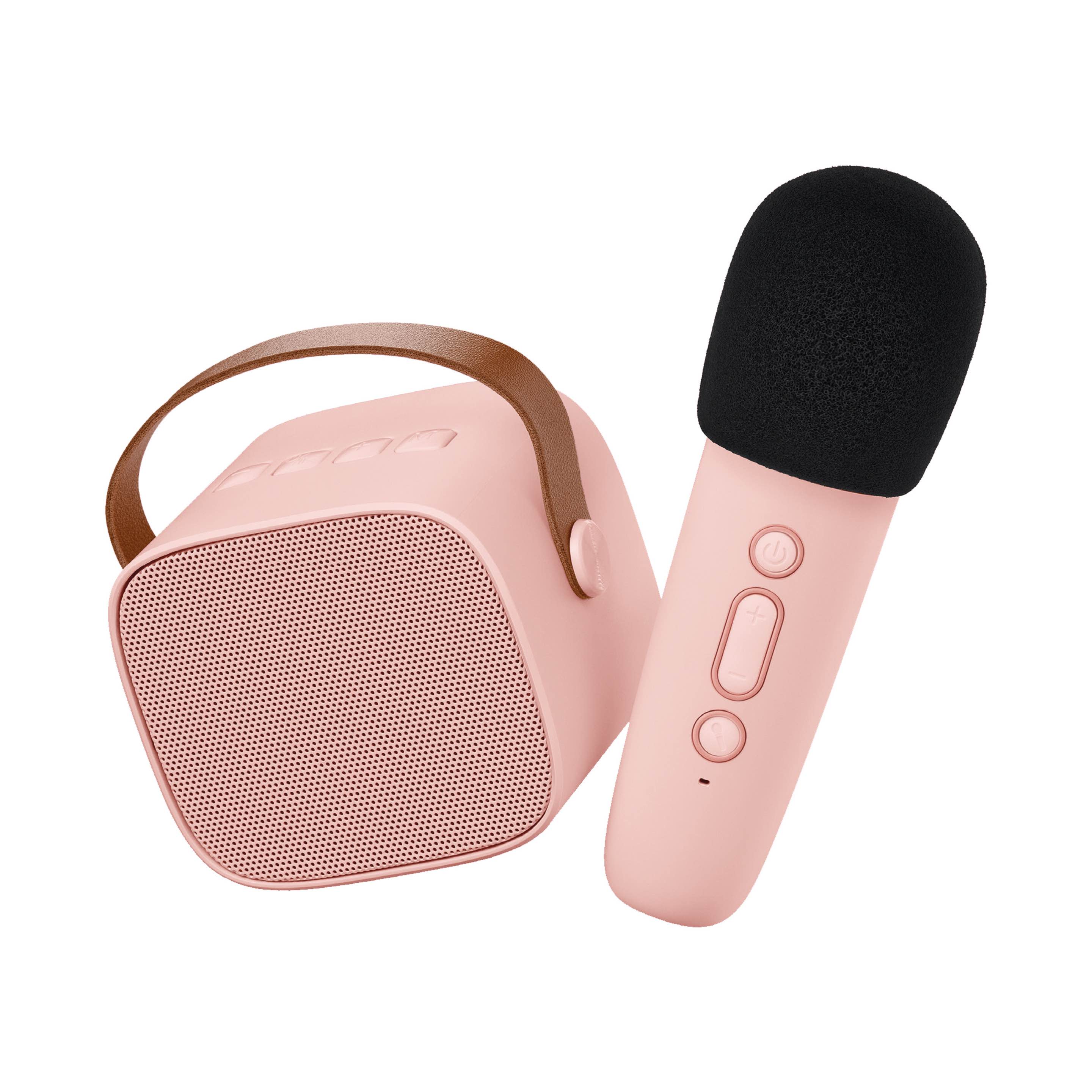 Lalarma Karaoke Set Roos - Bluetooth Speaker met Draadloze Microfoon - max 85dB - tot 5.5u Batterijautonomie