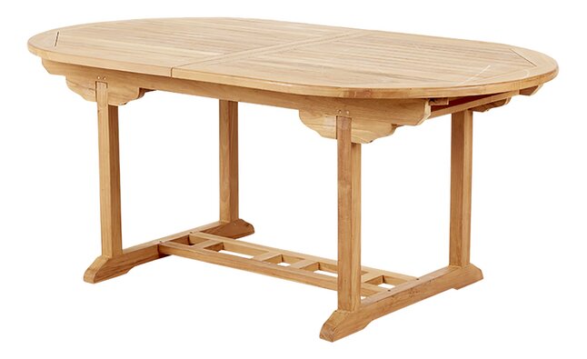 G&S Tuintafel Dakota Ovaal Teak Uitschuifbaar 100 x180/240 x 75cm