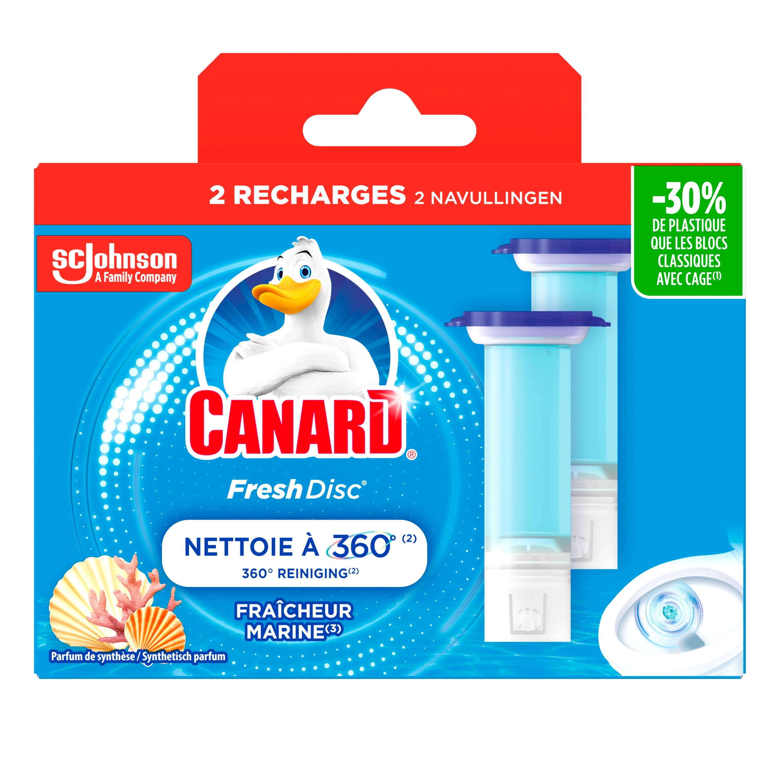 Canard Toiletreiniger Fresh Disc Navulling Marine - 2 stuks
