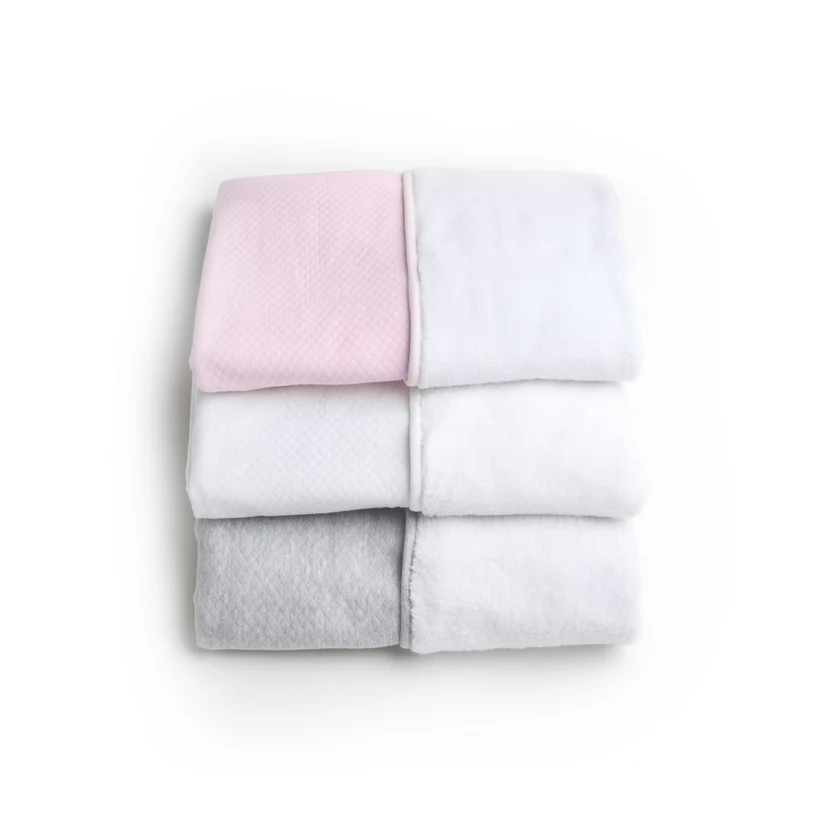 Living Nature Deken David Losange Grijs Fleece Wit 80x92 cm