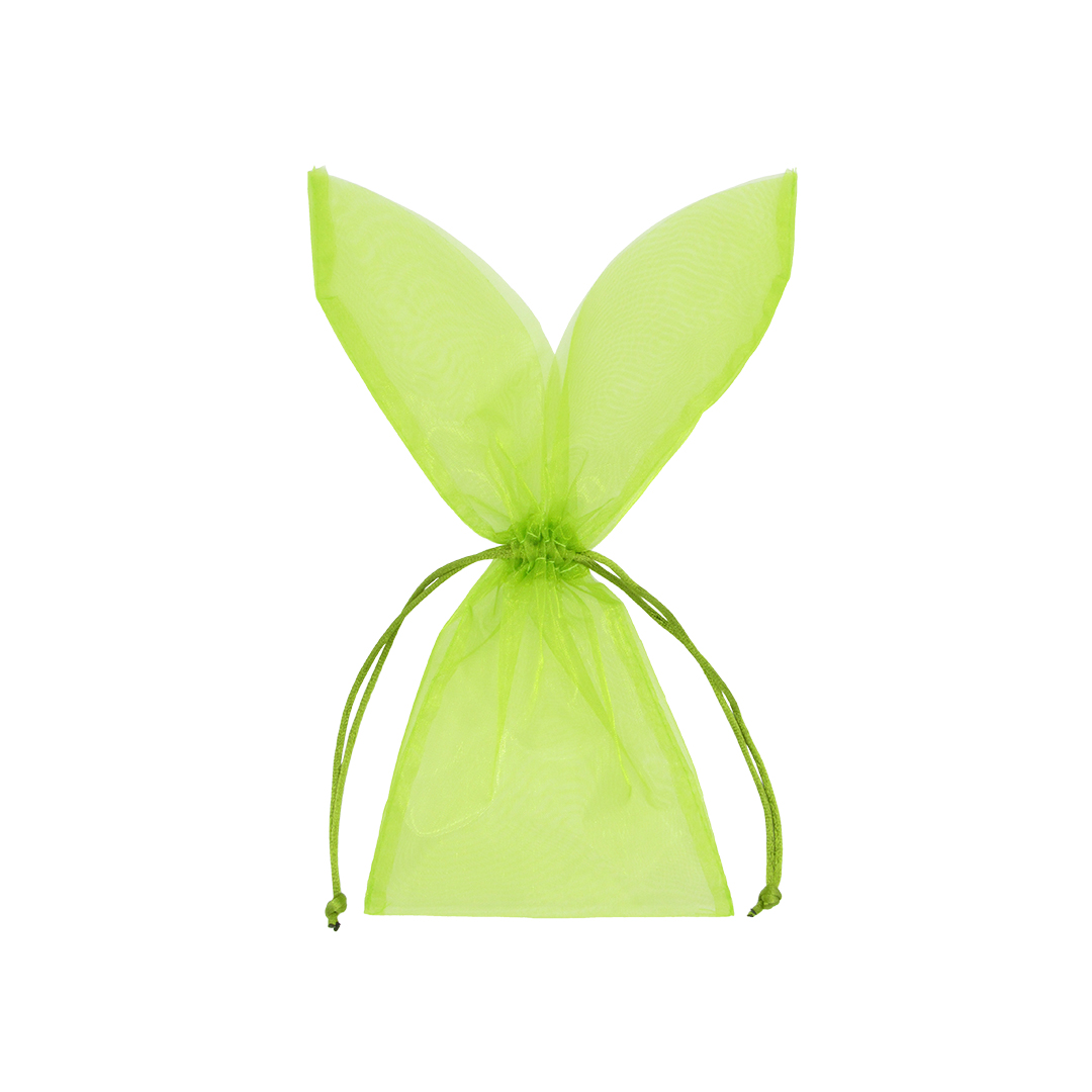 Organza Zakje Easter Bunny set 10 stuks 29x12 cm - Lentegroen