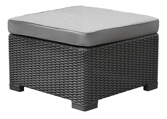 Keter Voetbank California Grafiet met Grijze Kussens 68x68x35 cm