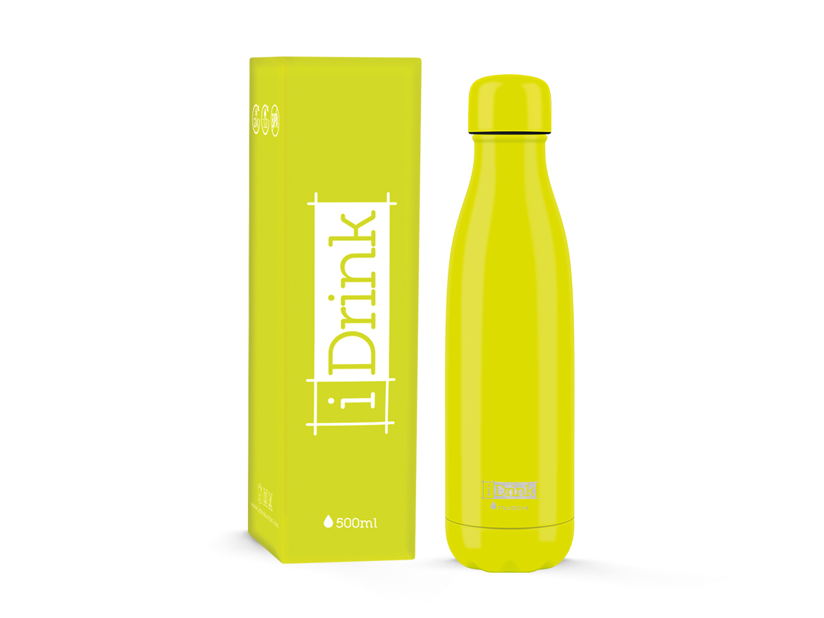 I-Drink Isoleerfles Geel 500ml