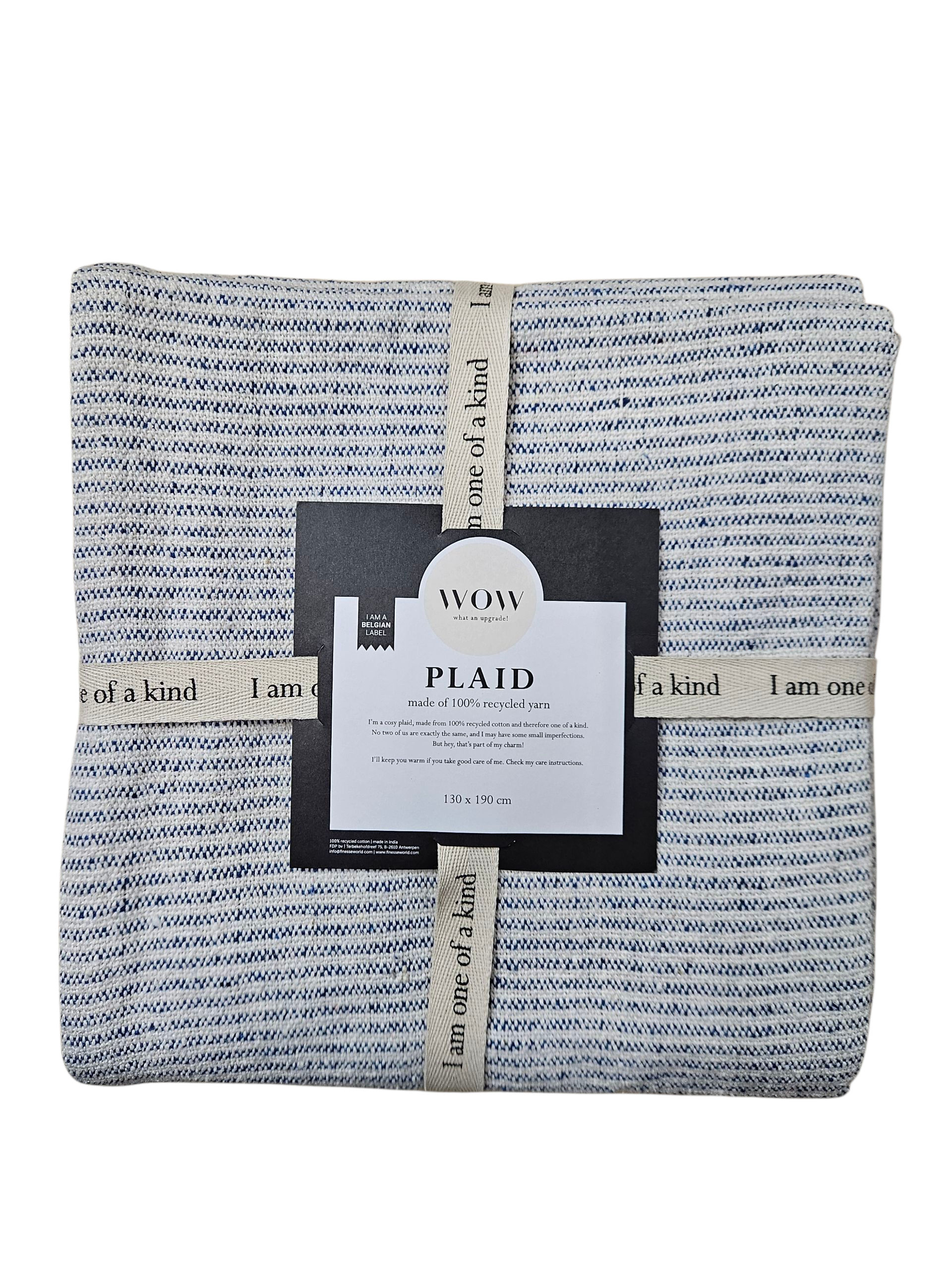 WOW Plaid Gerecycled 130x190 cm Wavely Aqua