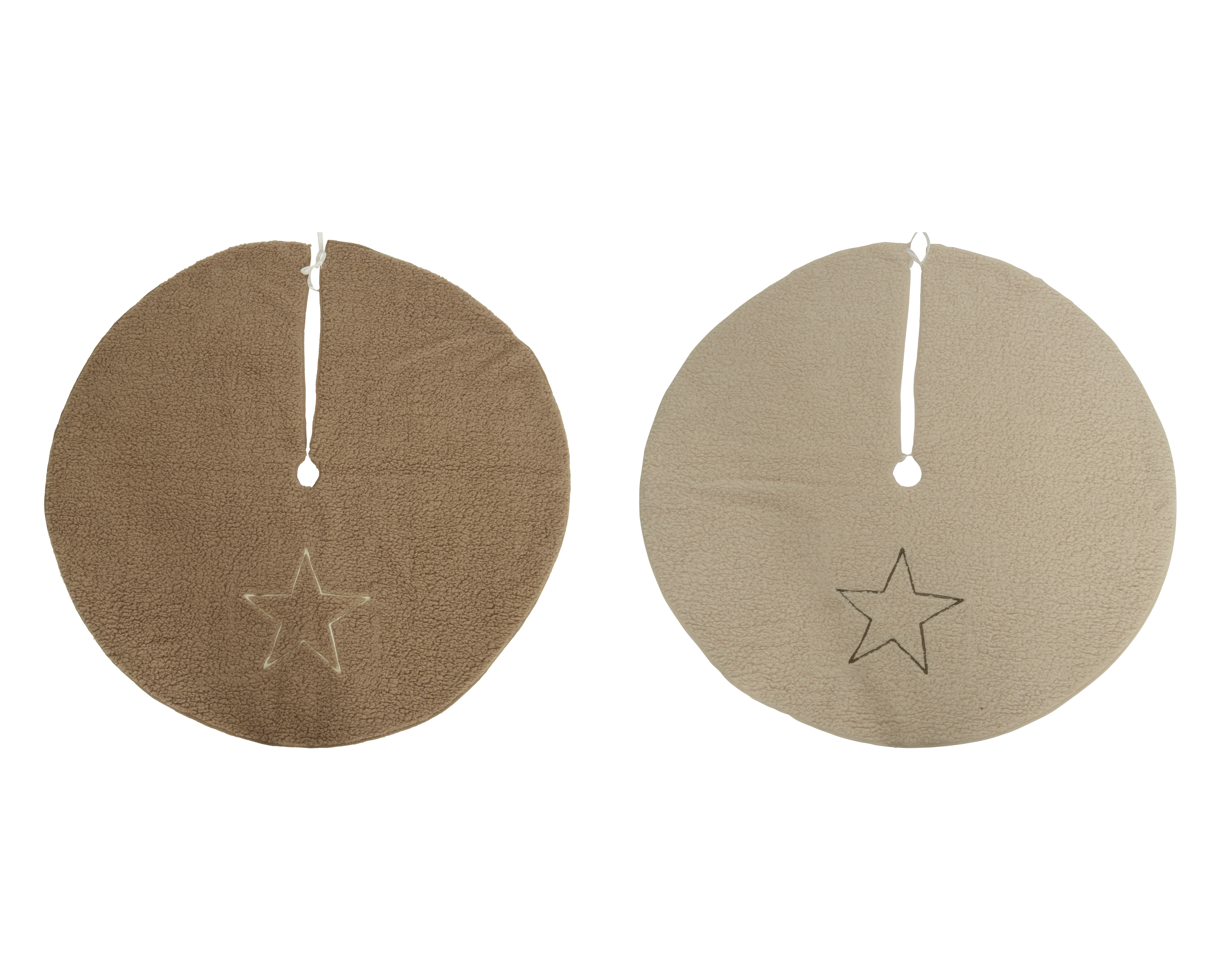 Kerstboomrok met Ster Wit/Zand 100cm - assorti - prijs per stuk