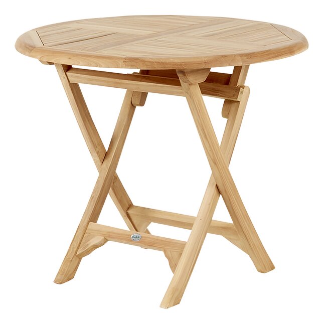 G&S Plooitafel Capri Rond Teak 90 cm