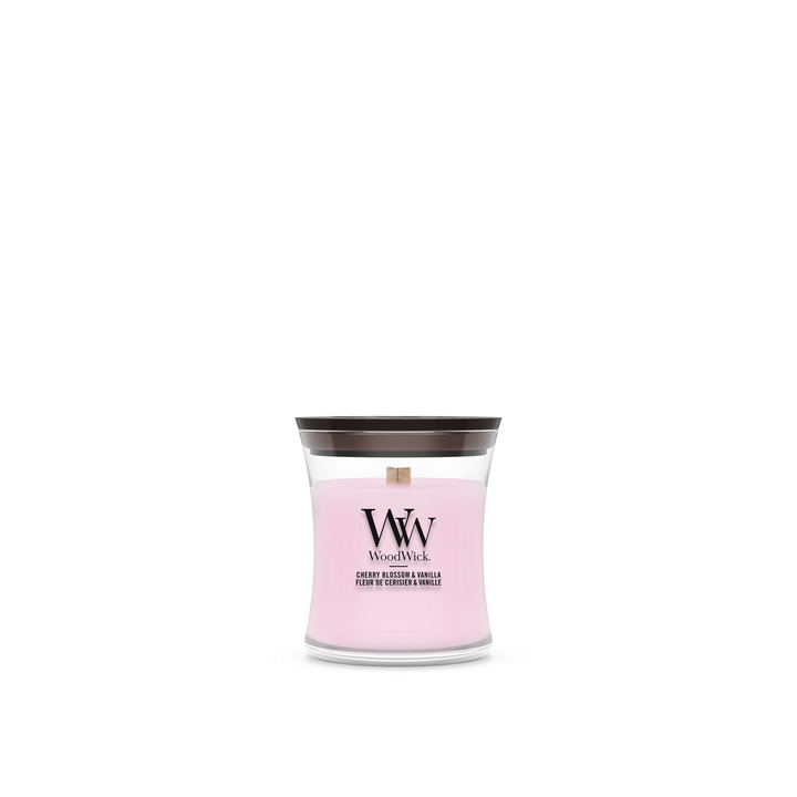 Woodwick Kaars Cherry Blossom & Vanilla Mini - 8.3x7 cm - 20 Branduren