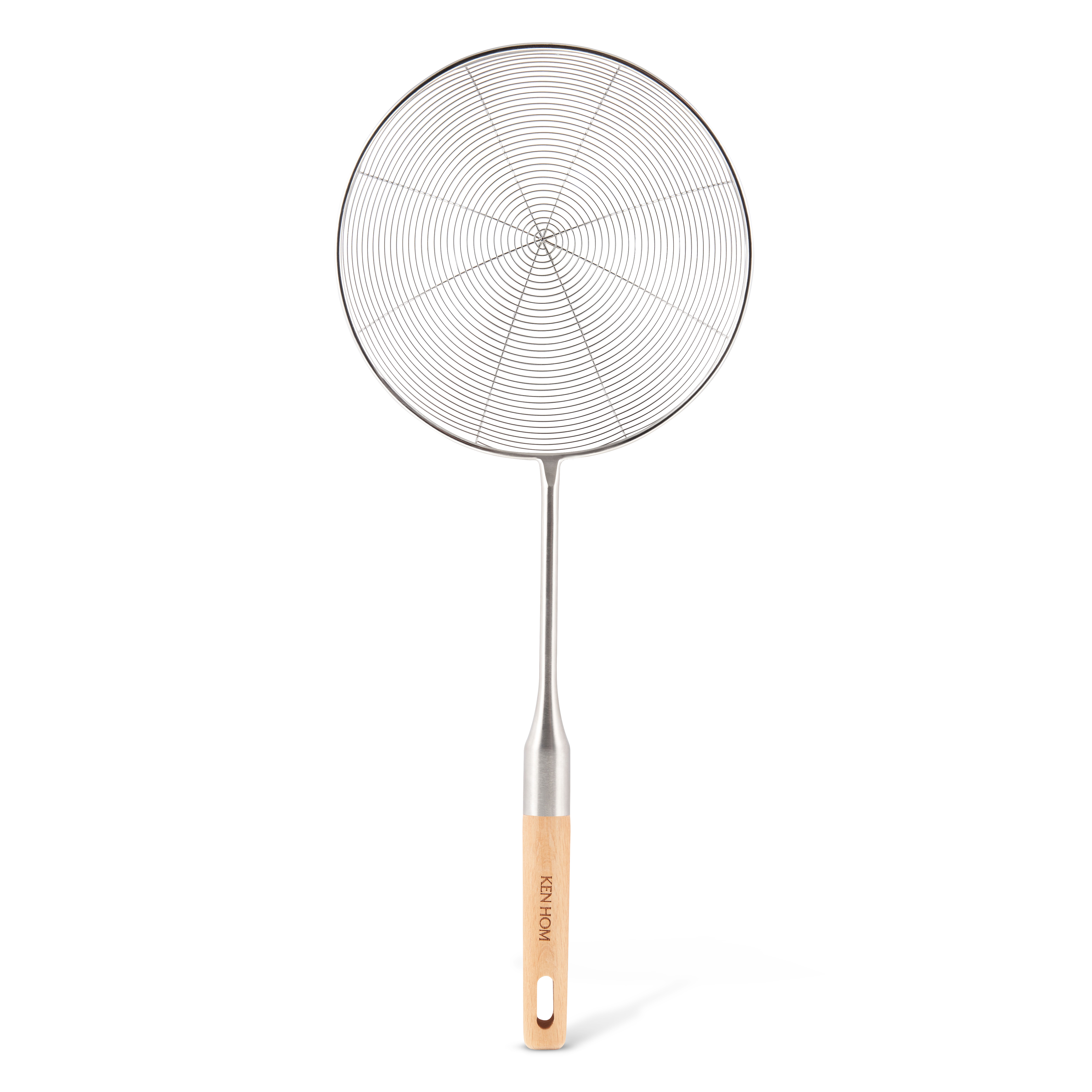 Ken Hom Schuimspaan 19.4cm RVS/Berkenhout