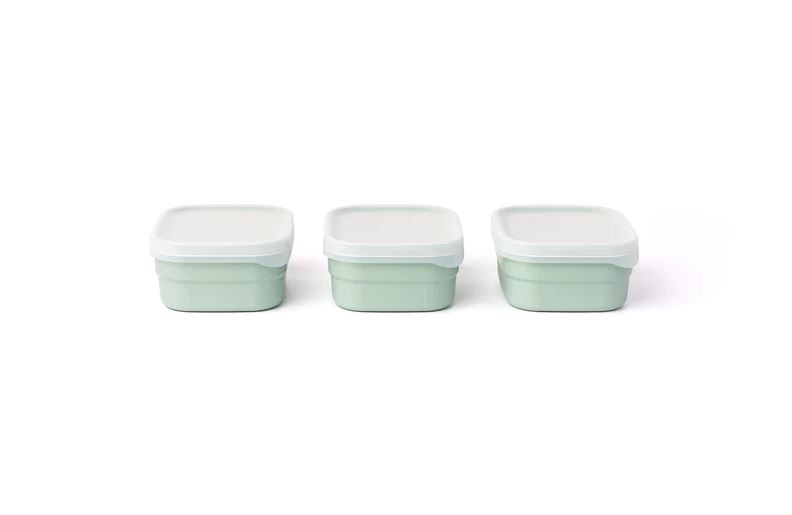 Amuse Bewaardoos Optifridge Groen 600ml set 3 stuks - Rechthoekig - Bio