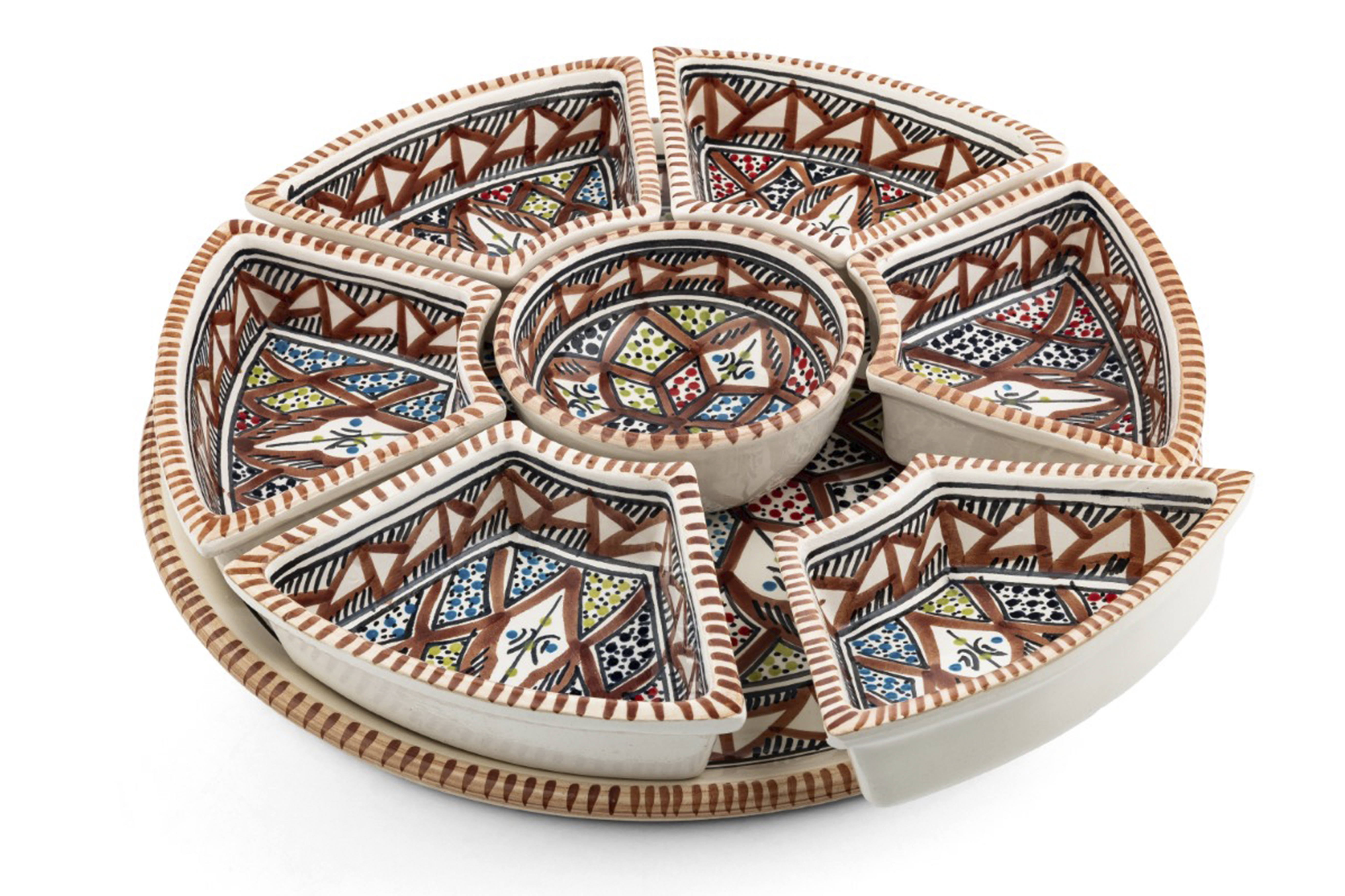 Dishes&Deco Aperoset Marron 8-delig - Aardewerk