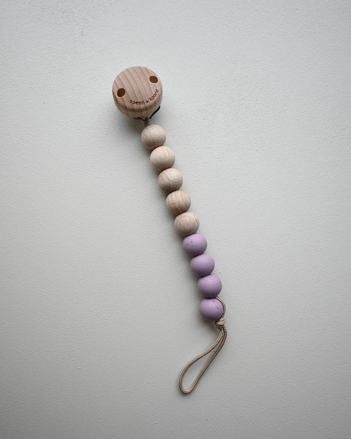 Speen en koord Speenkoord Nova Beukenhout Mauve Shadows-Speckled Black