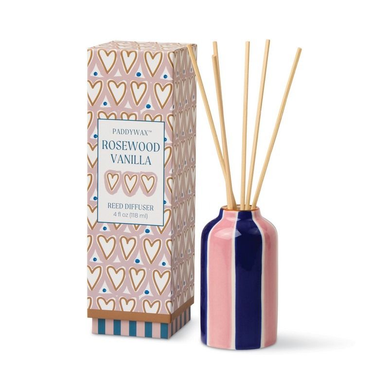 Paddywax Geurdiffuser Rosewood Vanilla 118ml - Keramiek - Hearts - 5.4x9.6 cm